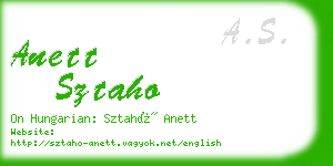 anett sztaho business card